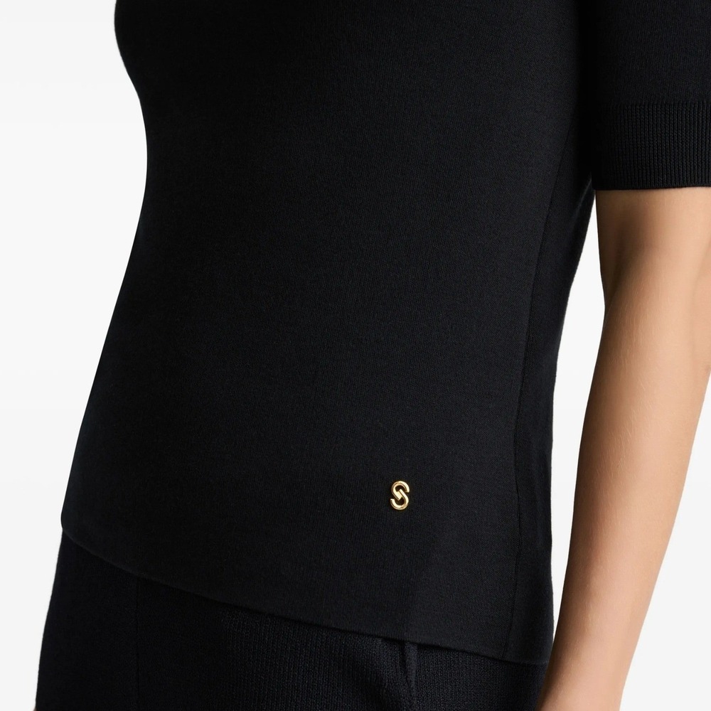 BNWT St. John Luxury Silk Knit All-Season Sweater, Gold Emblem, Reg $695 - Picture 3 of 6